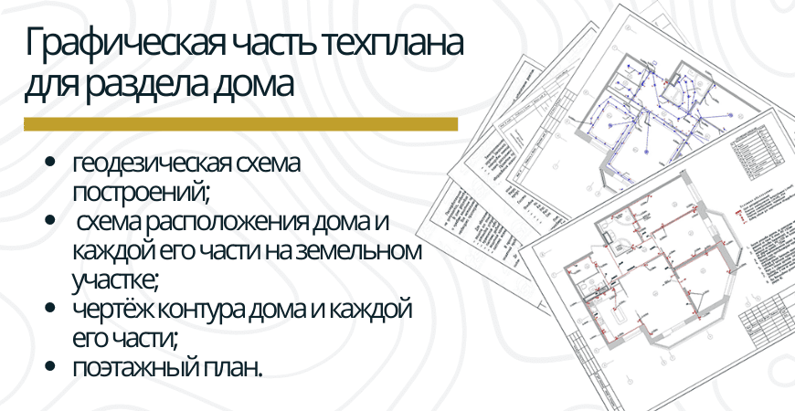 Графическая часть техплана для раздела дома в Нижнем Новгороде